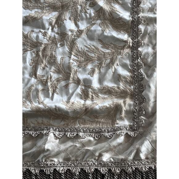Custom Made Tablecloth Square Heavy Luxury Damask Jacquard Champagne Cord Fringe - Picture 6 of 6